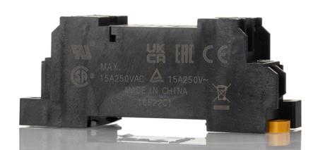 PTFZ-08-E Omron Relay Socket for use with LY Series Bi-polar Relay 8 Pin, DIN Rail, 2000V