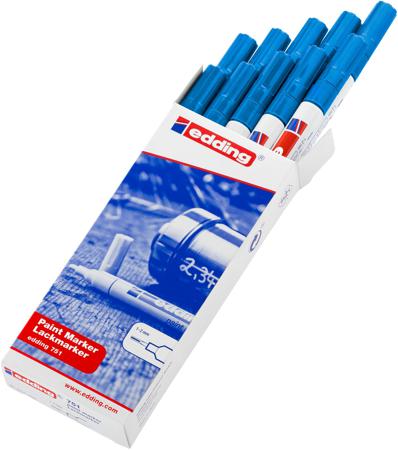 RS-4-751003 Edding Blue 1 → 2mm Fine Tip Paint Marker Pen for use with Glass, Metal, Plastic, Wood