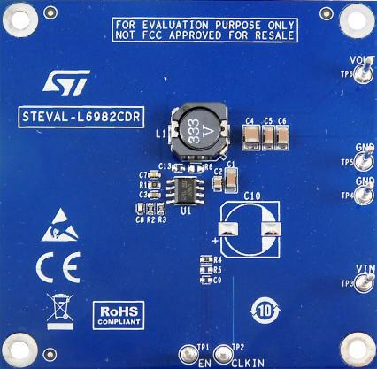 STEVAL-L6982CDR STMicroelectronics Step Down Switching Regulator Evaluation Board Step Down Regulator for L6982CDR for L6982CDR