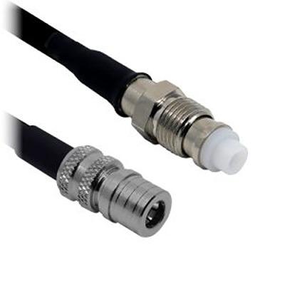 ASMQM1000F058L11 Siretta ASMQM Series, 10 m, Low Loss Coaxial Cable 50 Ω, Black, Terminated