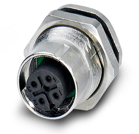 1553462 Phoenix Contact Circular Connector, 4 Contacts, Rear, M12 Connector, Socket, Female, IP65, IP67