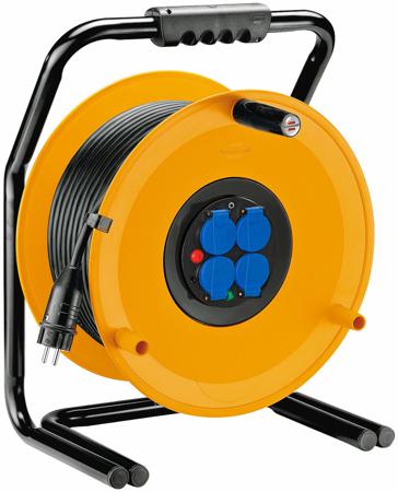 1243221 brennenstuhl 50m 4 Socket Type E - French Cable Reel Open Reel, 230 V, IP44