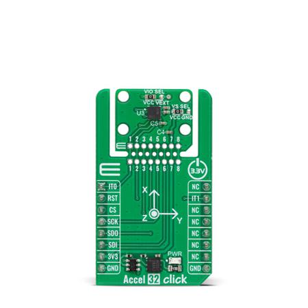 MIKROE-6565 MikroElektronika Accel 32 Click Sensor Add-On Board Add On Board for Accelerometer Industrial