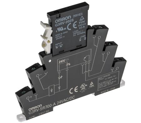 G3RV-SR700-A AC/DC24 Omron G3RV-SR Series Solid State Interface Relay, 24 V ac/dc Control, 2 A Load, DIN Rail Mount