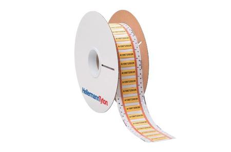533-65034 HellermannTyton TLFD DS Suspend Heat Shrink Cable Marker, Yellow, Pre-printed "Ladder Style", 19.1 → 39.29mm