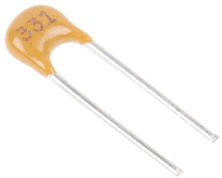 C315C331J2G5TA KEMET 330pF Multilayer Ceramic Capacitor MLCC, 200V dc V, ±5% , Through Hole