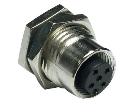 M12A-12PFFS-SF8B50 Amphenol Industrial Industrial Circular Connectors, 12 Contacts, Panel Mount, M12 Connector, Socket, Female, IP68,