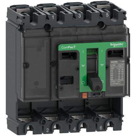 C10N4 Schneider Electric, ComPacT MCCB 4P 100A, Fixed Mount