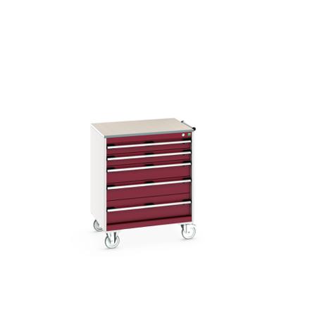 40402158-24V Bott, 5 Drawer Sheet Steel Floor Standing Storage Cabinet, 800 X 650 X 990mm