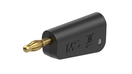 64-1043-21 Staubli Black Plug Banana Plug, 4 mm Connector, Solder Termination, 32A, 30 → 60V, Gold Plating