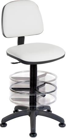 625-813 RS PRO White Plastic Drafting Chair, 90 Weight Capacity