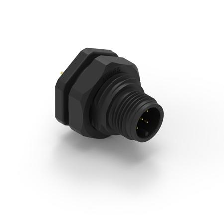 643210100405 Industrial Circular Connectors, 5 Contacts, Panel Mount, M12 Connector, Plug, Male, IP68, WR-CIRC Series