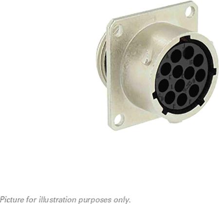 UT001412SH Souriau Sunbank by Eaton Circular Connector, 12 Contacts, Flange, Standard Connector, Plug, Female, IP68, IP69K, UT0