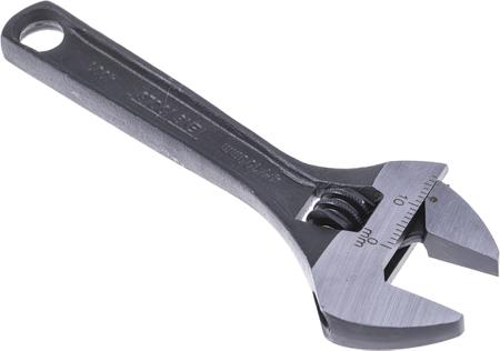 4001 Teng Tools Adjustable Spanner, 100 mm Overall Length, 17mm Max Jaw Capacity, Ergonomic Handle, Phosphate Finish