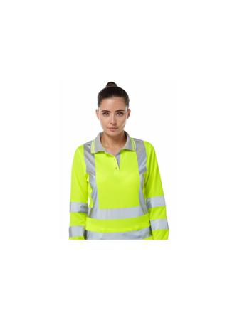 P702-18 PULSAR P702 Yellow Women Hi Vis Polo Shirt, 41 → 43in