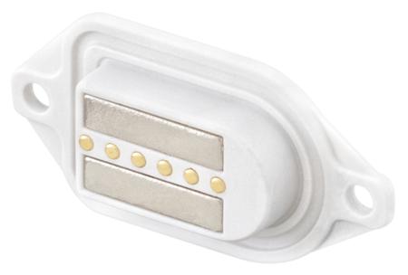 M9K702-299L Rosenberger, MultiMag 6, Straight Panel Mount6 way Magnetic Connector, Brass Contact Female, Solder Termination