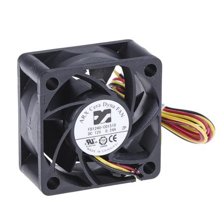 FD1240-C0151D2AL DC Axial Fan, 40 x 40 x 20mm, 21.6m³/h, 2.04W, 12 V dc (CeraDyna Series)