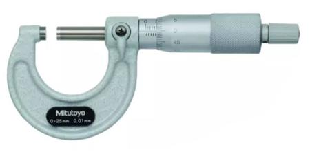 103-137 Mitutoyo  Micrometer External, Range 0 → 25 mm - 0mm - ±0.002 mm - 0.01 mm