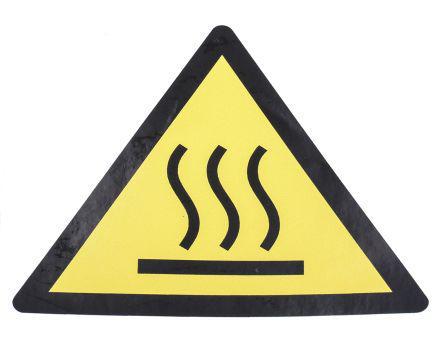 KL-0033 Hot Surface Hazard Sign with Pictogram Only Vinyl, 100 x 100mm Hazard Warning