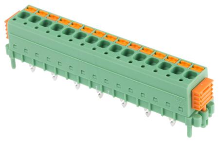 1864163 Phoenix Contact SDC 2.5/15-PV-5.0-ZB Series PCB Terminal Block, 15-Contact, 5mm Pitch, Through Hole Mount, 1-Row, Screw