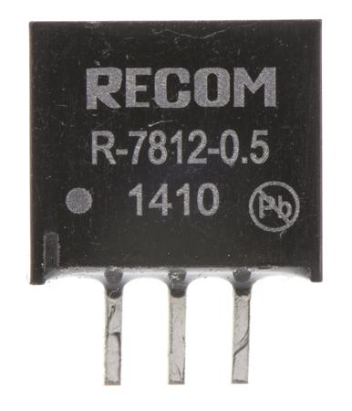 R-7812-0-5 Recom Switching Regulator, 15 → 32V dc Input, 12V dc Output, 500mA