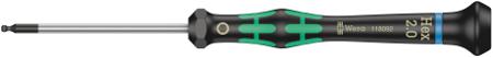 05118092001 Wera Ball End Hexagon Precision Screwdriver, 2 mm Tip, 60 mm Blade, 157 mm Overall