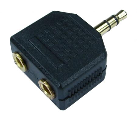 286-2905 RS PRO A/V Connector Adapter, Male 3.5 mm Stereo to Female 2 x 3.5 mm Female Stereo