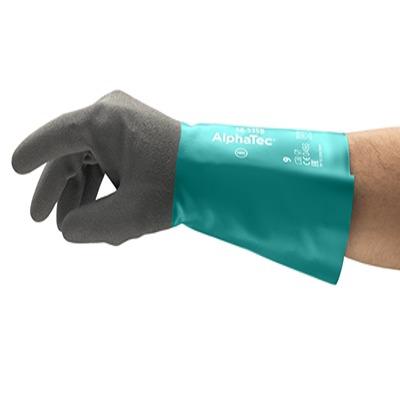 58535B090 Ansell AlphaTec, Grey Nitrile Coated Work Gloves, Size 9