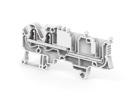 1SNK805019R0000 Entrelec, 4 Way, Pluggable Terminal Block, Feed Through Plug, DIN Rail, Push In Spring Termination,