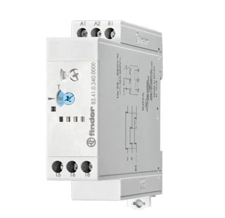 83-41-0-240-0000 Finder Single Timer Relay, 0.05-10 s, 0.05-10 h, 0.05-10 min, 0.05-10 d, SPDT, 1 Contacts, SPDT, 24 → 240 V ac/dc