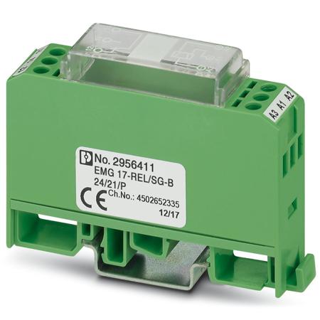 2956411 Phoenix Contact EMG 17-REL/SG-B 24/21/P Series Interface Relay, Chassis Mount, 24V dc Coil, SPDT, 1-Pole