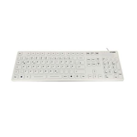 KYBNA-SIL105WHGR Ceratech  Wired PS/2, USB Medical Keyboard, QWERTZ (German), White
