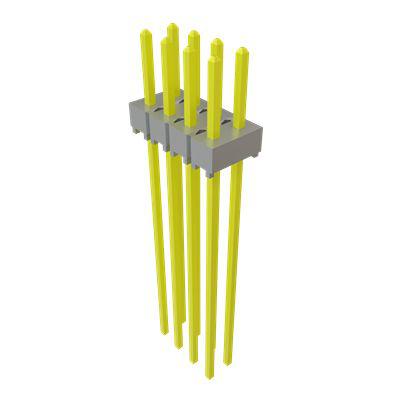 HTSW-104-27-G-D Samtec HTSW Series Vertical Through Hole PCB Header, 8 Contact(s), 2.54 mm Pitch, 2 Row, Unshrouded