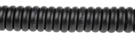 73220236 200mm 18 Core Coiled Cable 0.14 mm² CSA Polyurethane PUR Sheath Black, 7.8mm OD