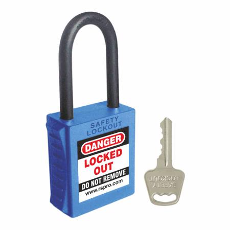 603-264 RS PRO Blue 1-Lock ABS, Nylon Safety Padlocks, 6mm Shackle, 42mm Attachment