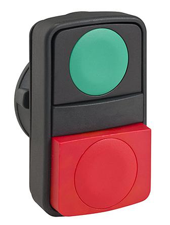 ZB5AL7340 Schneider Electric Harmony XB5 Series Green, Red Spring Return Push Button Head, 22mm Cutout, IP67, IP69K