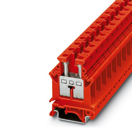 3000571 Phoenix Contact UK 16 N RD Series Red Feed Through Terminal Block, 16mm², 1-Level, Screw Termination