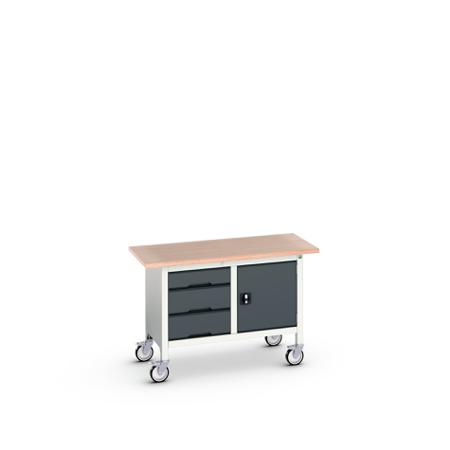 16923203.19 Bott 1 Door, 3 Drawer Sheet Steel Floor Standing Storage Cabinet, 1250 x 600 x 830mm
