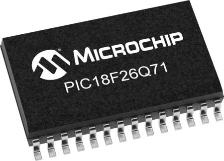 PIC18F26Q71-I-SO Microchip PIC18F26Q71-I/SO, 8bit PIC18 Microcontroller, PIC18, 64MHz, 64 KB Flash, 28-Pin SOIC