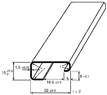 467-365 RS PRO Steel Unperforated DIN Rail, G Compatible, 1m x 32mm x 15mm