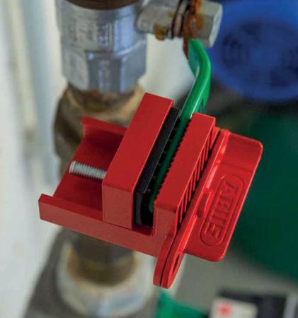 V500 ABUS Red Metal Ball Valve Lockout