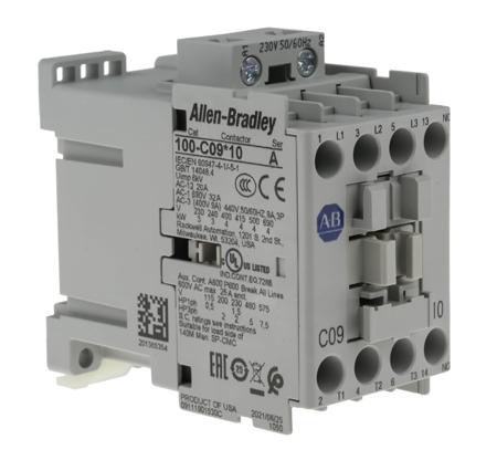 100-C09KF10 Allen Bradley 100 Series 100C Contactor, 230 V ac Coil, 3-Pole, 9 A, 4 kW, 3NO, 690 V ac