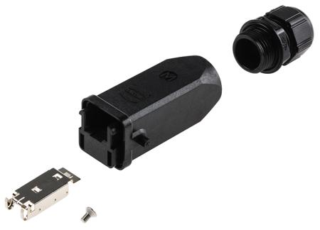 09451251560 HARTING Han 3A RJ45 Series Male RJ45 Connector, Cable Mount
