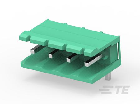 282811-4 TE Connectivity, 5mm Pitch, Buchanan, 4 Way, Right Angled, Pluggable Terminal Block, Header, Board Mount, Solder,