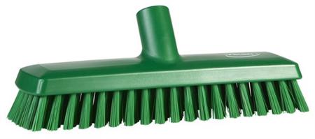 70432 Vikan Medium Bristle Green Deck Brush, 32mm bristle length, Polyester, Polypropylene, Stainless Steel bristle material