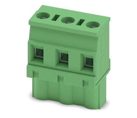 1737822 Phoenix Contact, 7.5mm Pitch, GMVSTBW 2.5/3-ST, 3 Way, Right Angle, Pluggable Terminal Block, Plug, Cable Mount, Screw