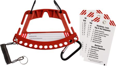 SAFETY-LOCK---TAG-CARRIER---RED Brady Red Glass Fibre Reinforced Plastic Lock and Tag Carrier