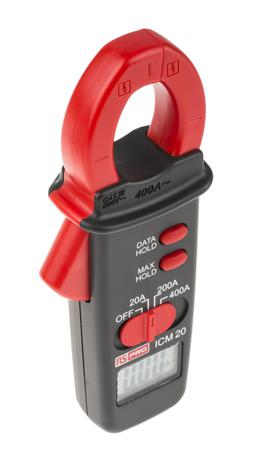 123-3422 RS PRO ICM20 Clamp Meter, Max Current 400A ac CAT III 600 V With RS Calibration