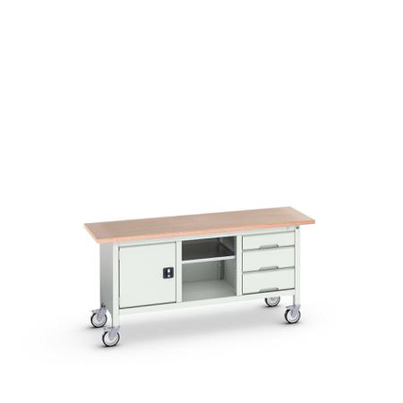 16923220-16 Bott 1 Door, 3 Drawer Sheet Steel Floor Standing Storage Cabinet, 1750 x 600 x 830mm