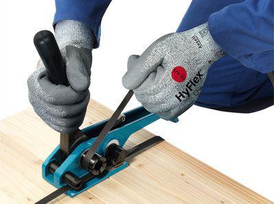 11425090 Ansell HyFlex 11-425 Grey Polyamide General Purpose Work Gloves, Size 9, Large, Aqua Polymer Coating